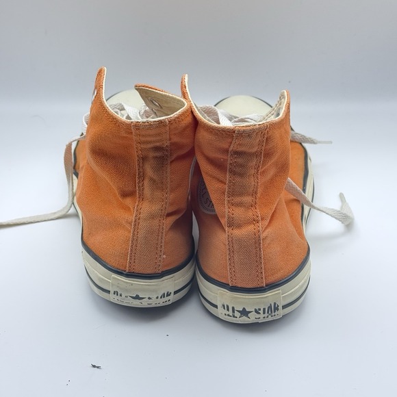 Converse Chuck Taylor All Star Orange High Top Sneakers Mens 7 Womens 9 Canvas - Picture 4 of 9